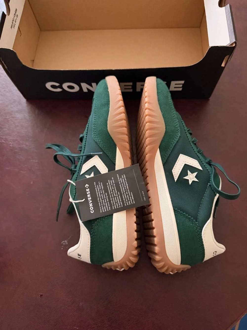 Converse Dark Green Suede Low-Top Sneakers with White Trim unisex men 6.5 women8 - Picture 5 of 7